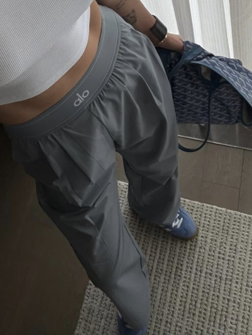 NWT Alo Yoga Steel Gray Suit Up Trouser🌻Relaxed Fit Perfect Pants 30" Inseam💐